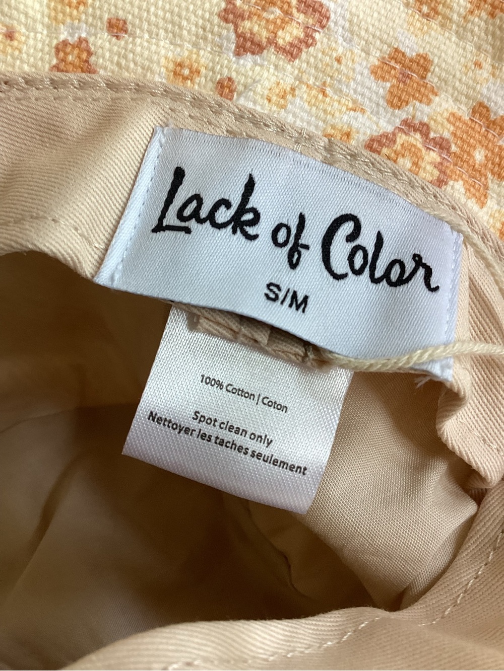 Lack Of Color Cotton Peach Bloom Floral Holiday Bucket Hat Sz S/M NWT - Picture 4 of 10